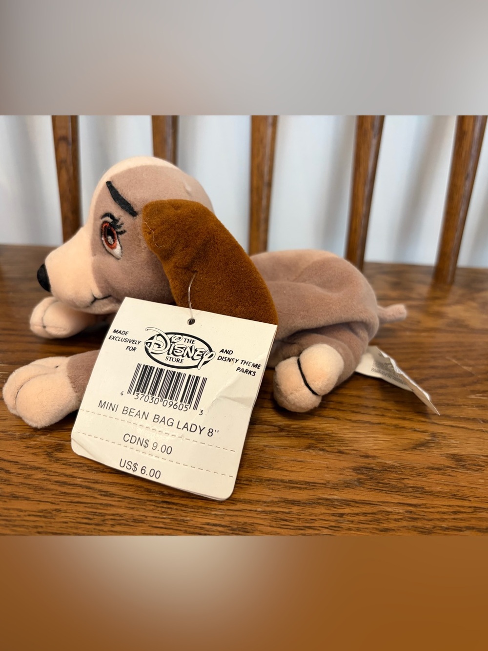 Disney Store Lady and the Tramp Mini Bean Bag Plush 8" VTG